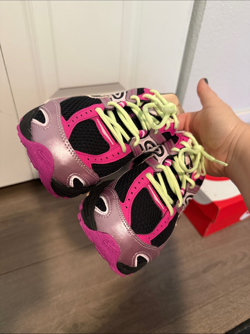 Nike Women’s Black, Pink & Lime Air Max Moto 2k Sneakers - Picture 7 of 9